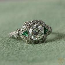 Vintage Art Deco Style Engagement Ring Estate Diamond Jewelry Art Deco Engagement Ring Antique Rings