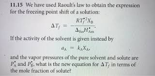 This tutorial covers raoult's law and includes examples of how to calculate the vapor pressure of a in this example, we are using the antoine equation and raoult's law to find the mole fractions of. Solved 11 15 We Have Used Raoult S Law To Obtain The Expr Chegg Com