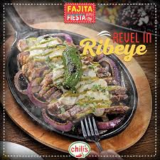 Then, add steak, peppers, and onions to half of the tortilla. Chili S Malaysia Tender Sliced Ribeye Steak Smothered In Molten Cheese The Sight Of It Will Make You Melt Our Ribeye Fajita With Queso Fundido Definitely Puts The Fun In Every