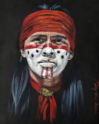 Terry Glad Flores' latest painting of Navajo actor Jeff Yazzie.