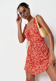 Maybe you would like to learn more about one of these? Petite Red Floral Print Frill Strap Skater Dress Missguided