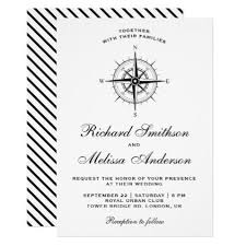 Modern Black And White Nautical Compass Wedding Invitation Zazzle Com Compass Wedding Invitations Compass Wedding Nautical Wedding Invitations