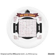 Original And Fun Bbq Party Word Search Puzzle Paper Plates Zazzle Com Bbq Party Bbq Gifts Bbq