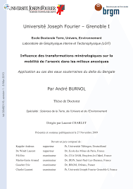 Pdf Influence Des Transformations Mineralogiques Sur La Mobilite De L Arsenic Dans Les Milieux Anoxiques Application Au Cas Des Eaux Souterraines Du Delta Du Bengale