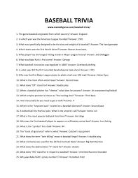 It's like the trivia that plays before the movie starts at the theater, but waaaaaaay longer. 59 Best Baseball Trivia Questions And Answers Learn Cool Facts
