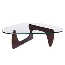 Tangkula rectangle glass coffee table clear coffee table with lower shelf wooden legs center tables for living room bright wooden. Rimdoc Triangle Glass Coffee Table Mid Century Noguchi Coffee Table Vintage Wood Glass Table Solid Walnut Wood Base And Clear Glass Top Modern Coffee Table For Living Room Patio Study Dark Walnut Buy Online In Antigua And Barbuda