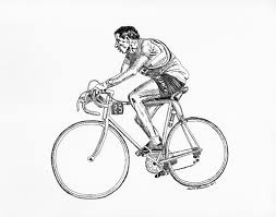 fausto coppi wall art original drawing gift for cyclist etsy bike illustration bike poster original ink drawing