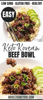 Easy Keto Korean Ground Beef Bowl Recipe Beef Bowl Recipe Ground Beef Bowl Recipe Keto Recipes Dinner