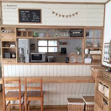 キッチン キッチンカウンター diy カフェ風 板壁 などのインテリア実例 2016 09 23 22 15 46 roomclip ルームクリップ カフェのインテリアデザイン 自宅で 住宅