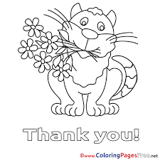 Not just for thanksgiving, thank you is a beautiful flower and paisley coloring page perfect any time you want someone to know you appreciate them. Cat Children Thank You Colouring Page