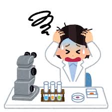 研究が上手く行かない人のイラスト（女性） | かわいいフリー素材集 ...