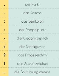 Names of 14 common punctuation marks in english with useful punctuation rules. Satzzeichen German Punctuation Marks German Culture