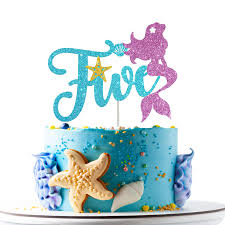 Seahorse wedding cake topper bride and groom beach themed wedding destination ocean nautical beach cake topper seashells ivory kissing. Mermaid Five Cake Topper Happy 5th Birthday Cake Decor I M Five Sign Little Mermaid Birthday Party Decoration Supplies Daughter Of The Sea Under The Sea Themed Ocean Themed Glitter Buy Online