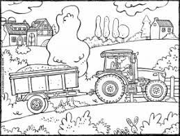 Wij hebben de leukste kleurplaten van tractors en graafmachines voor kinderen op een rij gezet! Tractor Met Kar Kiddicolour