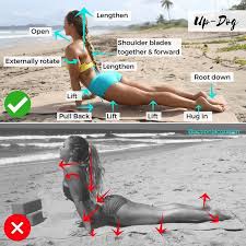 Upward Facing Dog Pose Tutorial Beach Yoga Tutorial In 2020 Easy Yoga Workouts Yoga Tutorial Yoga Postures