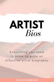 This post breaks down the artist bio and provides artist profile examples to help clarify the genre. Artist Bios Writing The Perfect Artist Biography Creative Founders Artist Business Artist Bio Artist Biography