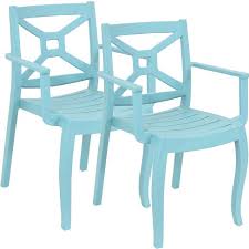Get free shipping on qualified blue patio chairs or buy online pick up in store today in the outdoors department. Sunnydaze Polypropylene Stackable Tristana Outdoor Patio Arm Chair Blue 2pk Target