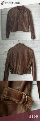 Vintage Guess Brown Leather Bomber Biker Jacket Leather Bomber Jacket Womens Biker Jacket Leather Bomber