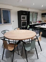 60 round dining table modern brown black umber natural iron finish solid oak. Castle Line Tables Round Oak Dining Table Online Store Living Shop Eu