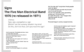 The first verse is a classic tale of how looks can be deceiving. Signs By Devon Katzel On Prezi Next