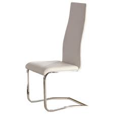 Furmax mid century modern dsw dining chair upholstered side chair with beech wood legs and soft padded shell tulip chair for dining room living room bedroom kitchen set of 4 (white) 4.6 out of 5 stars. Vestavia Dining Parsons Chairs White Vinyl Chrome Metal Legs Contemporary Dining Chairs By Pilaster Designs Houzz