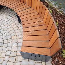 Additionally, the textured surface and tapered shape provides a timeless cobblestone look and feel. Contemporary Timber Steel Outdoor Circular Seating Area Fitness Sports