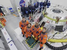 Artemis 2 moon astronauts suit up and enter their Orion spacecraft together  for 1st time | Space