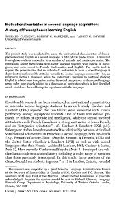 This french speaking country has black sand and invented surfing. Pdf Motivational Variables In Second Language Acquisition A Study Of Francophones Learning English