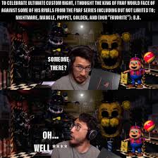 Pin By Golden Disney Lover On Youtube Markiplier Fnaf Fnaf Memes Fnaf Funny