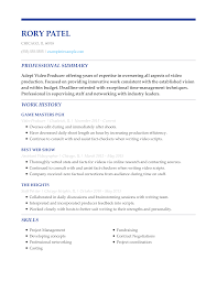 top video producer resume example in