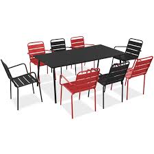 Salon De Jardin En Metal 1 Table Et 8 Fauteuils Palavas Fauteuil Jardin Table De Jardin Et Salon