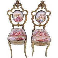 Exquisite Antique Viennese Enamel Miniature Chairs Miniature Chair Miniatures Antiques
