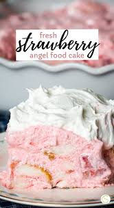 Easy Strawberry Angel Food Cake Dessert Made With Fresh Strawberries Jello Coo Angel Food Cake Desserts Strawberry Dessert Recipes Strawberry Angel Food Cake