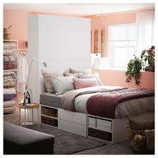 Platsa Bettgestell Mit 4 Turen 6 Schubl Weiss Fonnes Ridabu Ikea Small Room Bedroom Bed Frame Small Bedroom