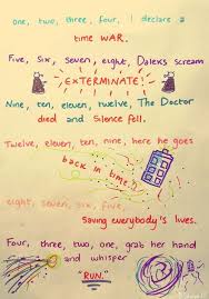 One Two Three Four Five Six Seven Eight Nine Ten Eleven Twelve Song 1 2 3 4 Dr Who Epicness Doctor Who Funny Doctor Who Poem Doctor Who