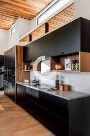 Black Wood Furniture And Light Gray Bench Magazine Viva Decora 204296 At Viva Dec In 2020 Modern Kitchen Cabinet Design Kitchen Furniture Design Kitchen Room Design