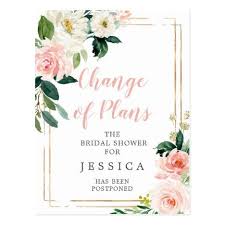 Postponed Bridal Shower Announcement Postcard Zazzle Com In 2020 Bridal Shower Bridal Shower Invitations Wedding Saving