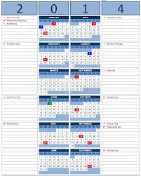 Full Year Calendar 2014 Printable 2014 Year Calendar With Side Note Excel 2014 Calendar Templates Excel Calendar Template Excel Calendar Office Calendar