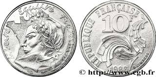10 francs turin, grosse tête, rameaux longs. Piece De Monnaie 10 Francs Jimenez
