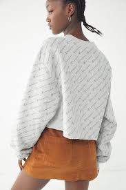 Champion Reverse Weave All Over Print Cropped Sweatshirt Crop Sweatshirt Champion Reverse Weave Sweatshirts