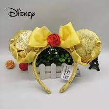 Disney Beauty And Beast Headband Flowers Party Headwear Stereo Mickey Ears Plush Headband Girl Toys Birthday Party Decoration Beauty Fashion Toys Aliexpress