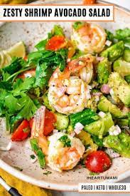 Easy Keto Shrimp Avocado Salad Recipe Delicious Paleo Recipes Refreshing Salad Recipe Easy Seafood Recipes