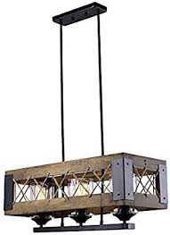 Laluz Wood Kitchen Island Lighting 3 Light Pendant Lighting Chandeliers Amazon Com Dining Room Light Fixtures Dining Room Lighting Chandelier