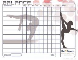 Gymnastic Chore Chart Gymnastics Skills Behaviour Chart