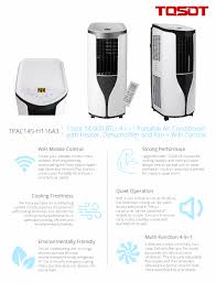 Best seller in portable air conditioners. Tosot 14 000 Btu 4 In 1 Portable Air Conditioner With Wifi