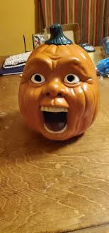So my friend Candy was retiring in late October about ten years ago and I  was searching thrift stores for Halloween items when I found this ceramic  pumpkin. She puts it out