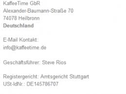 Maybe you would like to learn more about one of these? Fakeshop Kaffeetime De Kaffeetime Gbr Alexander Baumann Strasse 70 74078 Heilbronn Info Kaffeetime De De145786707 49 7131 155552 Fake Shop Betrug Online Shops Auktionshilfe Info Ebay Paypal Kleinanzeigen