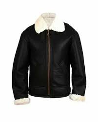 Mens Aviator Raf B3 Black White Leather Bomber Flying Jacket Arkham Jackets Fur Leather Jacket Sheepskin Jacket Leather Jacket