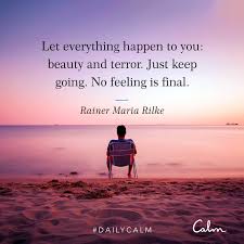 Daily Calm Quotes Let Everything Happen To You Beauty And Terror Just Keep Going No Feeling Is Final Rain Calm Quotes Daily Calm Quotes About New Year