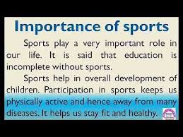 Sports are particularly important for the youth. Essay On Importance Of Sports In English Importance Of Games In English Youtube Essay Good Essay Sports